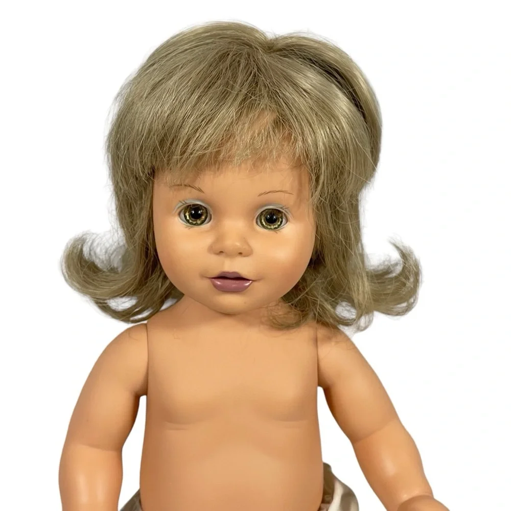 Baby So Beautiful 1995 Blonde Hair Green/Hazel Eyes Plaid Tartan Dress Doll 14”